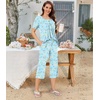 image:imageBestbee Pajamas for Women Set 2 Piece Outfits Soft Sleepwear Ladies Pj SetsFloral Bluebutterfly