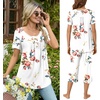 image:imageBestbee Pajamas for Women Set 2 Piece Outfits Soft Sleepwear Ladies Pj SetsFloral White
