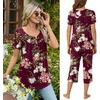 image:imageBestbee Pajamas for Women Set 2 Piece Outfits Soft Sleepwear Ladies Pj SetsFloral Wine