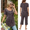 image:imageBestbee Pajamas for Women Set 2 Piece Outfits Soft Sleepwear Ladies Pj SetsLittle Flower Black