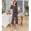 image:imageBestbee Pajamas for Women Set 2 Piece Outfits Soft Sleepwear Ladies Pj SetsLittle Flower Black