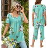 image:imageBestbee Pajamas for Women Set 2 Piece Outfits Soft Sleepwear Ladies Pj SetsMint Green