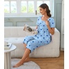 image:imageBestbee Pajamas for Women Set 2 Piece Outfits Soft Sleepwear Ladies Pj SetsMoon Planetblue