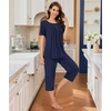 image:imageBestbee Pajamas for Women Set 2 Piece Outfits Soft Sleepwear Ladies Pj SetsNavy Blue