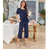 image:imageBestbee Pajamas for Women Set 2 Piece Outfits Soft Sleepwear Ladies Pj SetsNavy Blue