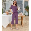 image:imageBestbee Pajamas for Women Set 2 Piece Outfits Soft Sleepwear Ladies Pj SetsPurple Red