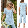 image:imageBestbee Pajamas for Women Set 2 Piece Outfits Soft Sleepwear Ladies Pj SetsSailboatblue
