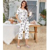 image:imageBestbee Pajamas for Women Set 2 Piece Outfits Soft Sleepwear Ladies Pj SetsSmall Bearwhite
