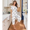 image:imageBestbee Pajamas for Women Set 2 Piece Outfits Soft Sleepwear Ladies Pj SetsSmall Bearwhite