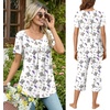 image:imageBestbee Pajamas for Women Set 2 Piece Outfits Soft Sleepwear Ladies Pj SetsSmall Bearwhite