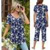 image:imageBestbee Pajamas for Women Set 2 Piece Outfits Soft Sleepwear Ladies Pj SetsSmall Flowerswhite