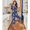 image:imageBestbee Pajamas for Women Set 2 Piece Outfits Soft Sleepwear Ladies Pj SetsSmall Flowerswhite