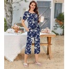 image:imageBestbee Pajamas for Women Set 2 Piece Outfits Soft Sleepwear Ladies Pj SetsSmall Flowerswhite