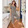 image:imageBestbee Pajamas for Women Set 2 Piece Outfits Soft Sleepwear Ladies Pj SetsSpotted Brown