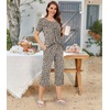 image:imageBestbee Pajamas for Women Set 2 Piece Outfits Soft Sleepwear Ladies Pj SetsSpotted Brown