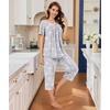 image:imageBestbee Pajamas for Women Set 2 Piece Outfits Soft Sleepwear Ladies Pj SetsStar Grey