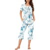 Floral Aqua Blue-beige