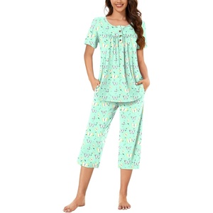 image:imageBestbee Pajamas for Women Set 2 Piece Outfits Soft Sleepwear Ladies Pj SetsColorful Butterflygreen