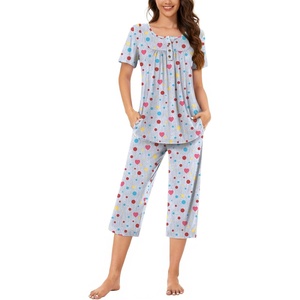 image:imageBestbee Pajamas for Women Set 2 Piece Outfits Soft Sleepwear Ladies Pj SetsColorful Polka Dotgrey