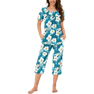 image:imageBestbee Pajamas for Women Set 2 Piece Outfits Soft Sleepwear Ladies Pj SetsFreesia Blue