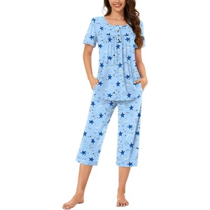 image:imageBestbee Pajamas for Women Set 2 Piece Outfits Soft Sleepwear Ladies Pj SetsMoon Planetblue