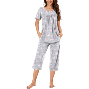 image:imageBestbee Pajamas for Women Set 2 Piece Outfits Soft Sleepwear Ladies Pj SetsStar Grey