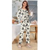 image:imageBestbee Womens Pajama Sets 2 Piece Fall Lounge Outfits Ladies Pj SetsBlack Floral Beige