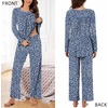 image:imageBestbee Womens Pajama Sets 2 Piece Fall Lounge Outfits Ladies Pj SetsSpotted Navy Blue