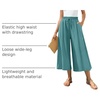 image:imageBestbee Capri Pants for Women Wide Leg Gaucho Capris Teacher Summer OutfitCapri Blue