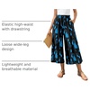 image:imageBestbee Capri Pants for Women Wide Leg Gaucho Capris Teacher Summer OutfitCapri Blue Floralblack