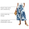 image:imageBestbee Capri Pants for Women Wide Leg Gaucho Capris Teacher Summer OutfitCapri Blue Tie Dye