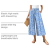 image:imageBestbee Capri Pants for Women Wide Leg Gaucho Capris Teacher Summer OutfitCapri Bluewhite Flower