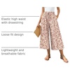 image:imageBestbee Capri Pants for Women Wide Leg Gaucho Capris Teacher Summer OutfitCapri Deep Red Flowerbeige