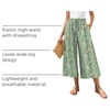 image:imageBestbee Capri Pants for Women Wide Leg Gaucho Capris Teacher Summer OutfitCapri Green Flowers