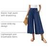 image:imageBestbee Capri Pants for Women Wide Leg Gaucho Capris Teacher Summer OutfitCapri Navy Blue