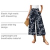 image:imageBestbee Capri Pants for Women Wide Leg Gaucho Capris Teacher Summer OutfitCapri Navywhite Flower