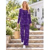 image:imageBestbee Womens Pajama Sets 2 Piece Fall Lounge Outfits Ladies Pj SetsBat Pumpkinpurple