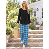 image:imageBestbee Womens Pajama Sets 2 Piece Fall Lounge Outfits Ladies Pj SetsBlackBlue Mix Plaid
