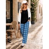 image:imageBestbee Womens Pajama Sets 2 Piece Fall Lounge Outfits Ladies Pj SetsBlackBlue Mix Plaid
