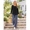 image:imageBestbee Womens Pajama Sets 2 Piece Fall Lounge Outfits Ladies Pj SetsBlackBlueblwh Plaid
