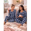 image:imageBestbee Womens Pajama Sets 2 Piece Fall Lounge Outfits Ladies Pj SetsBlueblwh Plaid