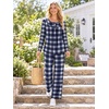 image:imageBestbee Womens Pajama Sets 2 Piece Fall Lounge Outfits Ladies Pj SetsBlueblwh Plaid