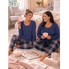 image:imageBestbee Womens Pajama Sets 2 Piece Fall Lounge Outfits Ladies Pj SetsNavyBrownblue Plaid