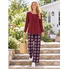 image:imageBestbee Womens Pajama Sets 2 Piece Fall Lounge Outfits Ladies Pj SetsWineRedblue Plaid
